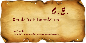 Orsós Eleonóra névjegykártya